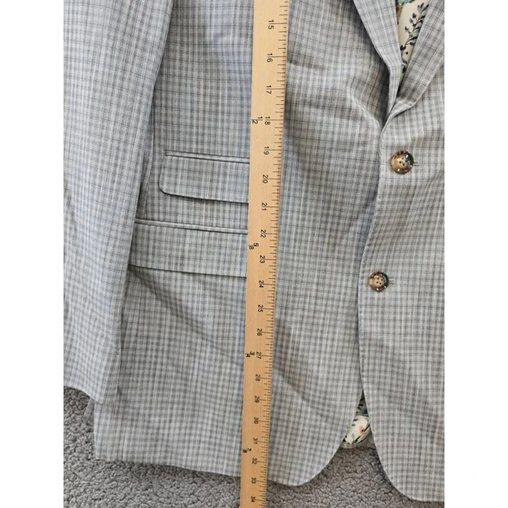 Tayion Collection Regular-Fit Suit Jacket Men's 42L Grey/Green Button Closure